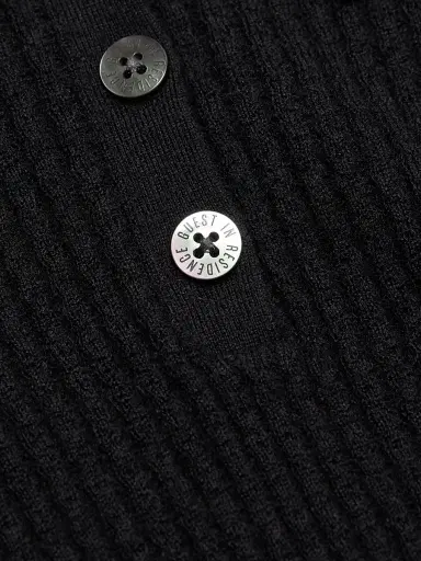 Guest in Residence Women's Shrunken Cashmere Long-Sleeve Polo Shirt - Black | Thumbnail 7 Guest in Residence Women's Shrunken Cashmere Long-Sleeve Polo Shirt - Black | Thumbnail 7
