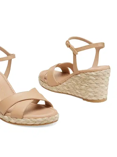 Stuart Weitzman Women's Dayna Leather Espadrille Sandals - Adobe Natural | Thumbnail 4 Stuart Weitzman Women's Dayna Leather Espadrille Sandals - Adobe Natural | Thumbnail 4