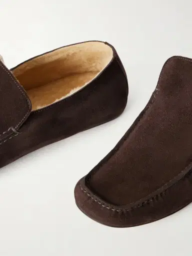 The Row Leo Shearling-lined Suede Loafers | Thumbnail 5 The Row Leo Shearling-lined Suede Loafers | Thumbnail 5