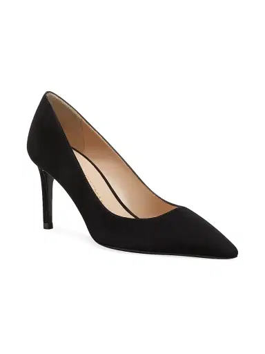 Stuart Weitzman Women's Stuart Power 75MM Suede Pumps - Black | Thumbnail 2 Stuart Weitzman Women's Stuart Power 75MM Suede Pumps - Black | Thumbnail 2