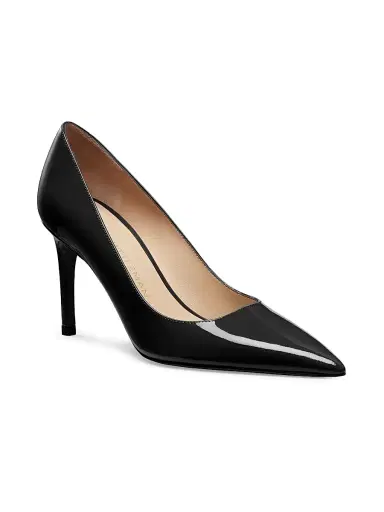Stuart Weitzman Women's Stuart Power 85 75MM Patent Leather Pumps - Black | Thumbnail 2 Stuart Weitzman Women's Stuart Power 85 75MM Patent Leather Pumps - Black | Thumbnail 2