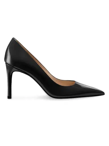 Stuart Weitzman Women's Stuart Power 85 75MM Patent Leather Pumps - Black | Thumbnail 1 Stuart Weitzman Women's Stuart Power 85 75MM Patent Leather Pumps - Black | Thumbnail 1