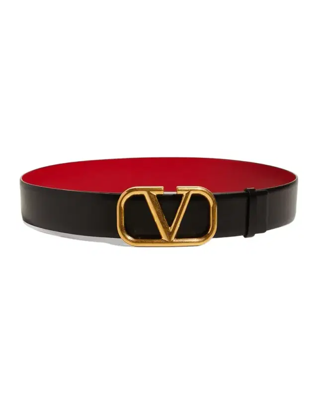 VLogo Leather Belt, 40mm VLogo Leather Belt, 40mm