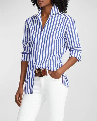 Ralph Lauren Collection Capri Relaxed Fit Striped Cotton Shirt | Thumbnail 7 Ralph Lauren Collection Capri Relaxed Fit Striped Cotton Shirt | Thumbnail 7