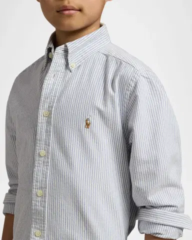 Polo Ralph Lauren Boy 's Cotton Oxford Stripe Sport Shirt | Thumbnail 4 Polo Ralph Lauren Boy 's Cotton Oxford Stripe Sport Shirt | Thumbnail 4
