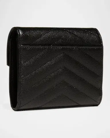 Saint Laurent Cassandre YSL Monogram Trifold Wallet in Grained Leather | Thumbnail 4 Saint Laurent Cassandre YSL Monogram Trifold Wallet in Grained Leather | Thumbnail 4