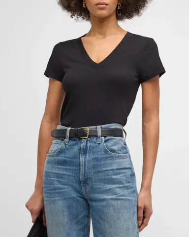 L'Agence Becca V-Neck Short-Sleeve Tee | Thumbnail 4 L'Agence Becca V-Neck Short-Sleeve Tee | Thumbnail 4