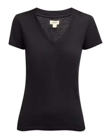 L'Agence Becca V-Neck Short-Sleeve Tee | Thumbnail 1 L'Agence Becca V-Neck Short-Sleeve Tee | Thumbnail 1