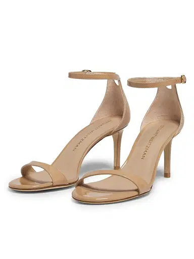Stuart Weitzman Women's Nudist II 75MM Patent Leather Sandals - Adobe | Thumbnail 2 Stuart Weitzman Women's Nudist II 75MM Patent Leather Sandals - Adobe | Thumbnail 2