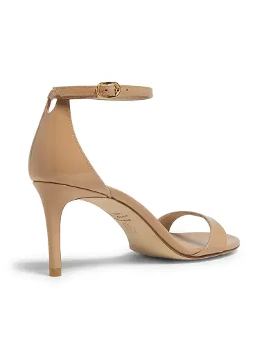 Stuart Weitzman Women's Nudist II 75MM Patent Leather Sandals - Adobe | Thumbnail 3 Stuart Weitzman Women's Nudist II 75MM Patent Leather Sandals - Adobe | Thumbnail 3