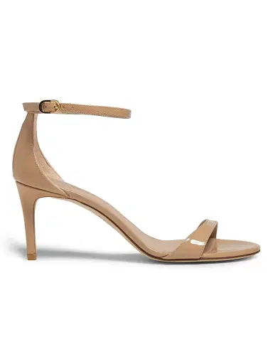 Stuart Weitzman Women's Nudist II 75MM Patent Leather Sandals - Adobe | Thumbnail 1 Stuart Weitzman Women's Nudist II 75MM Patent Leather Sandals - Adobe | Thumbnail 1