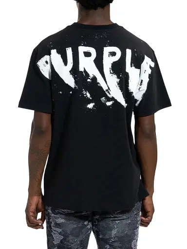 Purple Brand Men's Graphic Logo Knit Jersey Crewneck T-Shirt - Black | Thumbnail 5 Purple Brand Men's Graphic Logo Knit Jersey Crewneck T-Shirt - Black | Thumbnail 5