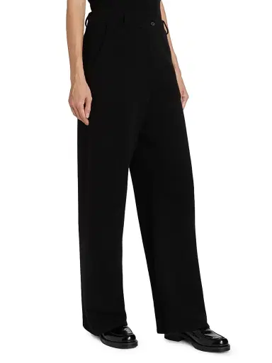 Guest in Residence Women's Cashmere Tailored Wide-Leg Pants - Black | Thumbnail 4 Guest in Residence Women's Cashmere Tailored Wide-Leg Pants - Black | Thumbnail 4