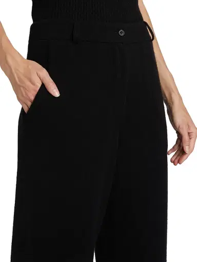 Guest in Residence Women's Cashmere Tailored Wide-Leg Pants - Black | Thumbnail 6 Guest in Residence Women's Cashmere Tailored Wide-Leg Pants - Black | Thumbnail 6