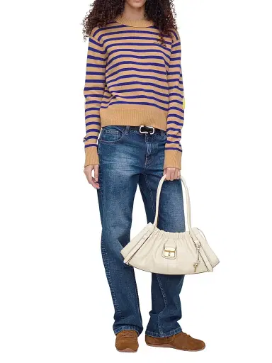 Marc Jacobs Women's Joy Striped Wool-Cashmere Sweater - Navy Red | Thumbnail 2 Marc Jacobs Women's Joy Striped Wool-Cashmere Sweater - Navy Red | Thumbnail 2