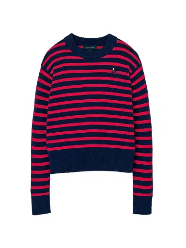 Marc Jacobs Women's Joy Striped Wool-Cashmere Sweater - Navy Red | Thumbnail 1 Marc Jacobs Women's Joy Striped Wool-Cashmere Sweater - Navy Red | Thumbnail 1