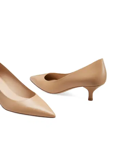 Stuart Weitzman Women's Power 50MM Leather Pumps - Adobe | Thumbnail 4 Stuart Weitzman Women's Power 50MM Leather Pumps - Adobe | Thumbnail 4