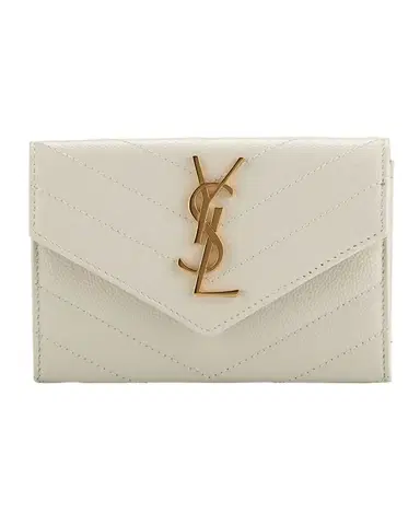 Saint Laurent YSL Monogram Small Flap Wallet in Grained Leather | Thumbnail 1 Saint Laurent YSL Monogram Small Flap Wallet in Grained Leather | Thumbnail 1