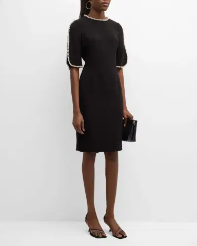 Rickie Freeman for Teri Jon Pearl Trimmed Sheath Dress | Thumbnail 2 Rickie Freeman for Teri Jon Pearl Trimmed Sheath Dress | Thumbnail 2