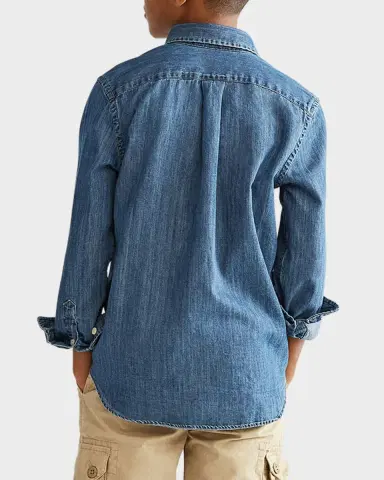 Polo Ralph Lauren Boy's Woven Chambray Shirt | Thumbnail 4 Polo Ralph Lauren Boy's Woven Chambray Shirt | Thumbnail 4