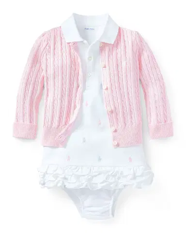 Polo Ralph Lauren Logo Embroidery Ruffle Hem Polo Dress With Bloomers | Thumbnail 3 Polo Ralph Lauren Logo Embroidery Ruffle Hem Polo Dress With Bloomers | Thumbnail 3