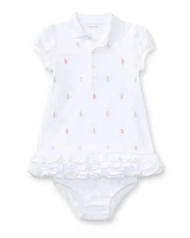 Polo Ralph Lauren Logo Embroidery Ruffle Hem Polo Dress With Bloomers | Thumbnail 1 Polo Ralph Lauren Logo Embroidery Ruffle Hem Polo Dress With Bloomers | Thumbnail 1