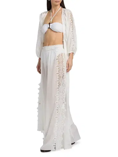 Ramy Brook Women's Athena Lace Wide-Leg Cover-Up Pants - White - Size XL | Thumbnail 2 Ramy Brook Women's Athena Lace Wide-Leg Cover-Up Pants - White - Size XL | Thumbnail 2