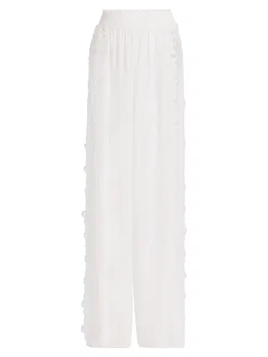Ramy Brook Women's Athena Lace Wide-Leg Cover-Up Pants - White - Size XL | Thumbnail 1 Ramy Brook Women's Athena Lace Wide-Leg Cover-Up Pants - White - Size XL | Thumbnail 1