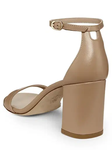 Stuart Weitzman Women's Nudist Block 75MM Metallic Leather Sandals - Adobe | Thumbnail 3 Stuart Weitzman Women's Nudist Block 75MM Metallic Leather Sandals - Adobe | Thumbnail 3