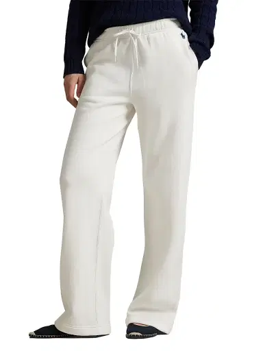 Polo Ralph Lauren Women's Drawstring Fleece Wide-Leg Sweatpants - White | Thumbnail 3 Polo Ralph Lauren Women's Drawstring Fleece Wide-Leg Sweatpants - White | Thumbnail 3