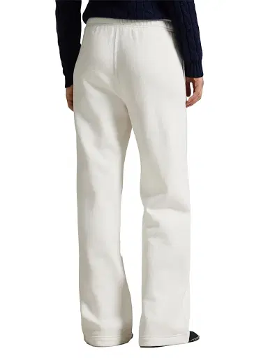 Polo Ralph Lauren Women's Drawstring Fleece Wide-Leg Sweatpants - White | Thumbnail 4 Polo Ralph Lauren Women's Drawstring Fleece Wide-Leg Sweatpants - White | Thumbnail 4