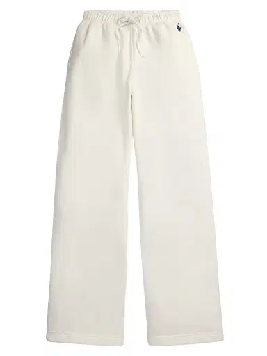 Polo Ralph Lauren Women's Drawstring Fleece Wide-Leg Sweatpants - White | Thumbnail 1 Polo Ralph Lauren Women's Drawstring Fleece Wide-Leg Sweatpants - White | Thumbnail 1