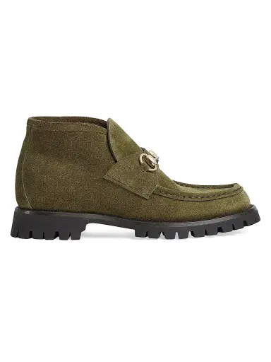 Gucci Women's Sylke Suede Booties - Bottle | Thumbnail 2 Gucci Women's Sylke Suede Booties - Bottle | Thumbnail 2