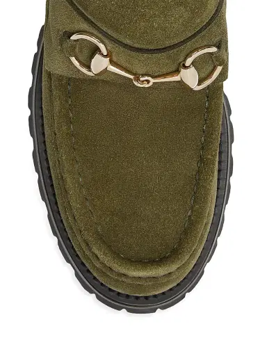 Gucci Women's Sylke Suede Booties - Bottle | Thumbnail 5 Gucci Women's Sylke Suede Booties - Bottle | Thumbnail 5