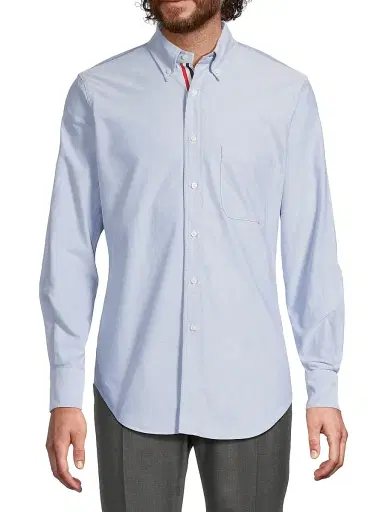 Thom Browne Men's Classic Cotton Oxford Shirt - Light Blue | Thumbnail 3 Thom Browne Men's Classic Cotton Oxford Shirt - Light Blue | Thumbnail 3