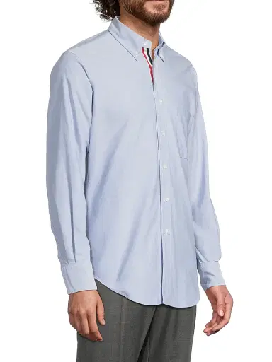 Thom Browne Men's Classic Cotton Oxford Shirt - Light Blue | Thumbnail 4 Thom Browne Men's Classic Cotton Oxford Shirt - Light Blue | Thumbnail 4