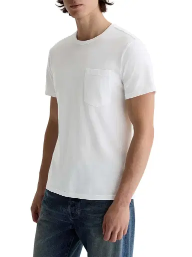 AG Jeans Men's Nick Pocket Crewneck T-Shirt - White | Thumbnail 4 AG Jeans Men's Nick Pocket Crewneck T-Shirt - White | Thumbnail 4