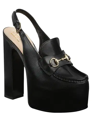 Gucci Women's Horsebit Loafer 145MM Platform Slingback Pumps - Black | Thumbnail 2 Gucci Women's Horsebit Loafer 145MM Platform Slingback Pumps - Black | Thumbnail 2