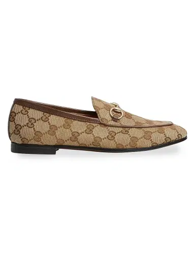 Gucci Women's New Jordaan Logo Loafers - Beige Ebony | Thumbnail 1 Gucci Women's New Jordaan Logo Loafers - Beige Ebony | Thumbnail 1