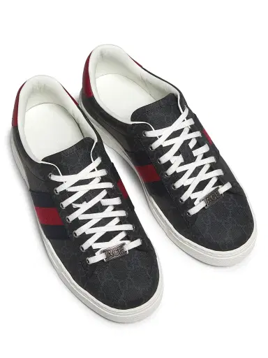 Gucci Men's Ace Web Sneakers - Black Red | Thumbnail 4 Gucci Men's Ace Web Sneakers - Black Red | Thumbnail 4