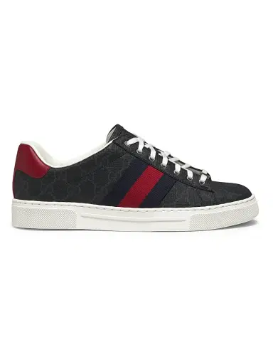 Gucci Men's Ace Web Sneakers - Black Red | Thumbnail 1 Gucci Men's Ace Web Sneakers - Black Red | Thumbnail 1