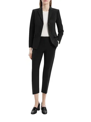 Theory Women's Slim-Fit Wool Blazer - Black | Thumbnail 2 Theory Women's Slim-Fit Wool Blazer - Black | Thumbnail 2