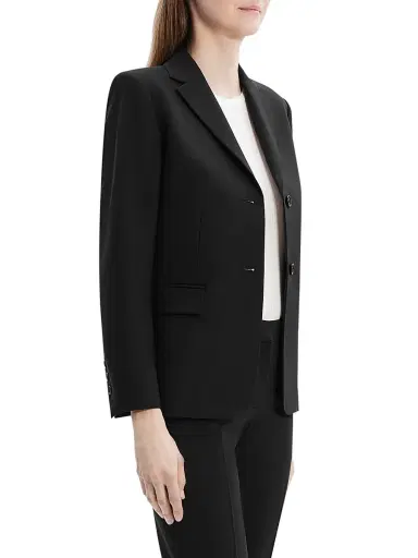 Theory Women's Slim-Fit Wool Blazer - Black | Thumbnail 4 Theory Women's Slim-Fit Wool Blazer - Black | Thumbnail 4
