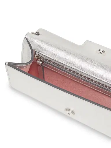 Jimmy Choo Women's Bing Metallic Leather Chain Wallet - Silver | Thumbnail 4 Jimmy Choo Women's Bing Metallic Leather Chain Wallet - Silver | Thumbnail 4