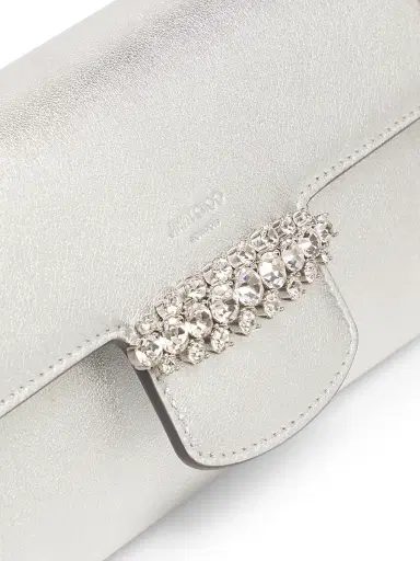 Jimmy Choo Women's Bing Metallic Leather Chain Wallet - Silver | Thumbnail 5 Jimmy Choo Women's Bing Metallic Leather Chain Wallet - Silver | Thumbnail 5
