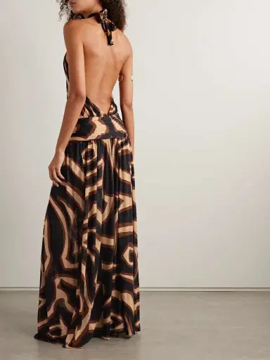 PUCCI Draped Printed Wool-blend Jersey Halterneck Maxi Dress | Thumbnail 3 PUCCI Draped Printed Wool-blend Jersey Halterneck Maxi Dress | Thumbnail 3
