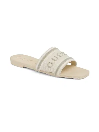 Gucci Women's Luna Logo Cotton Canvas Sandals | Thumbnail 2 Gucci Women's Luna Logo Cotton Canvas Sandals | Thumbnail 2