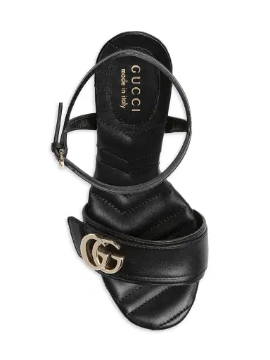 Gucci Women's New Marmont Leather Platform Sandals - Black - Size 12 | Thumbnail 4 Gucci Women's New Marmont Leather Platform Sandals - Black - Size 12 | Thumbnail 4