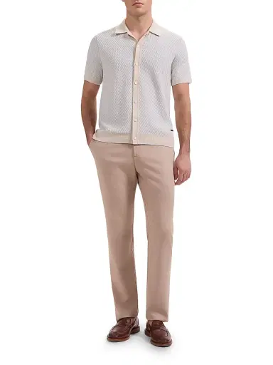 Bugatchi Men's Honeycomb-Knit Cotton Short-Sleeve Sweater | Thumbnail 2 Bugatchi Men's Honeycomb-Knit Cotton Short-Sleeve Sweater | Thumbnail 2