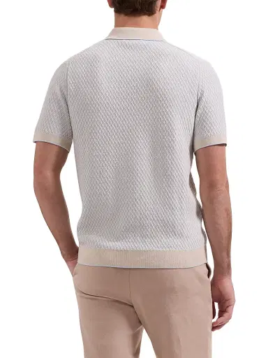 Bugatchi Men's Honeycomb-Knit Cotton Short-Sleeve Sweater | Thumbnail 4 Bugatchi Men's Honeycomb-Knit Cotton Short-Sleeve Sweater | Thumbnail 4